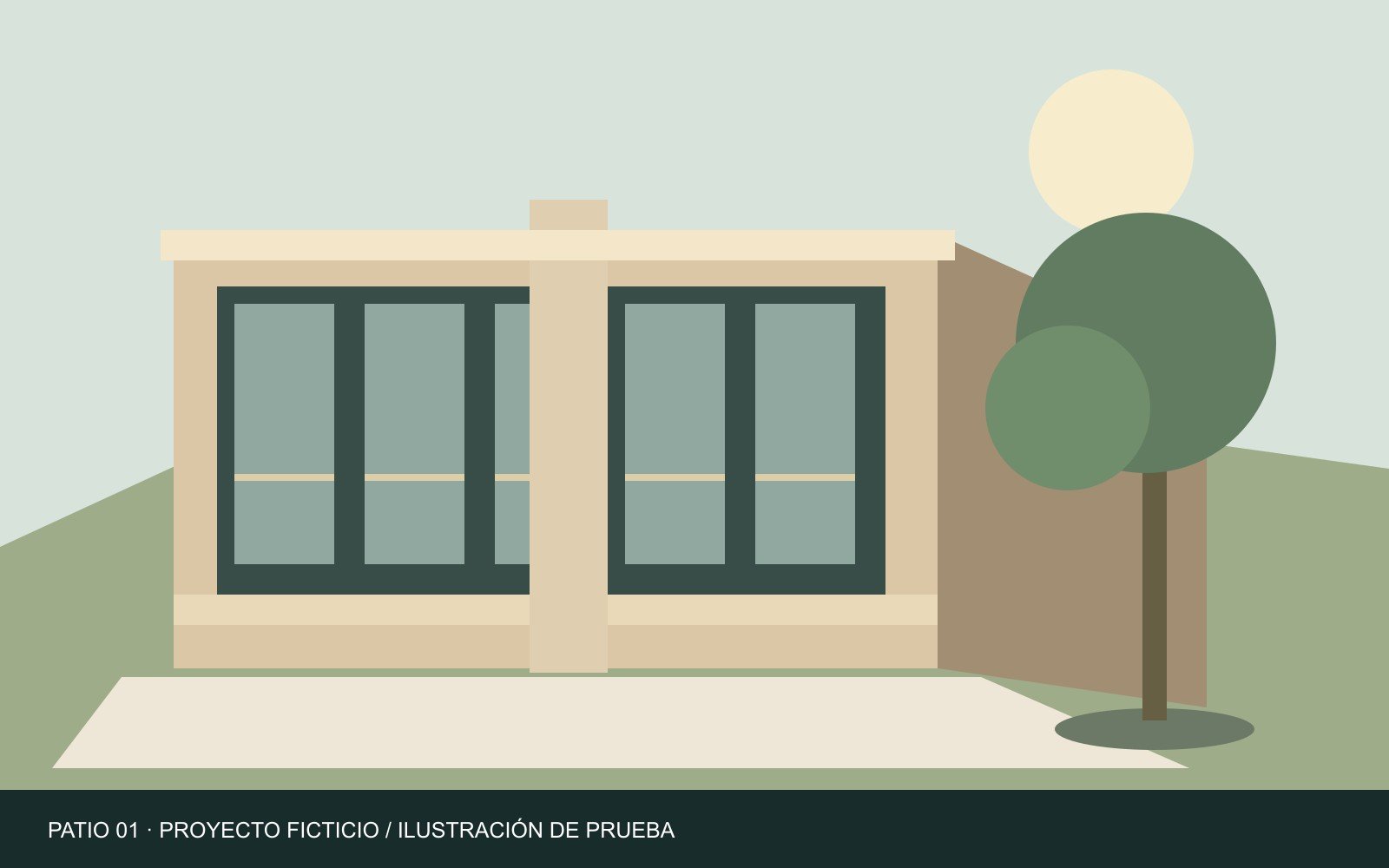 Patio 01 · Portada de prueba; recurso sintético de un proyecto ficticio.